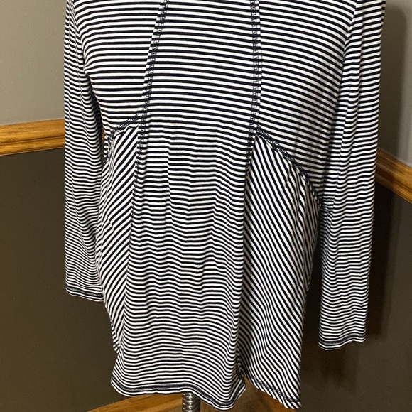 Westbound black and white striped mock neck tunic size small - Picture 3 of 7